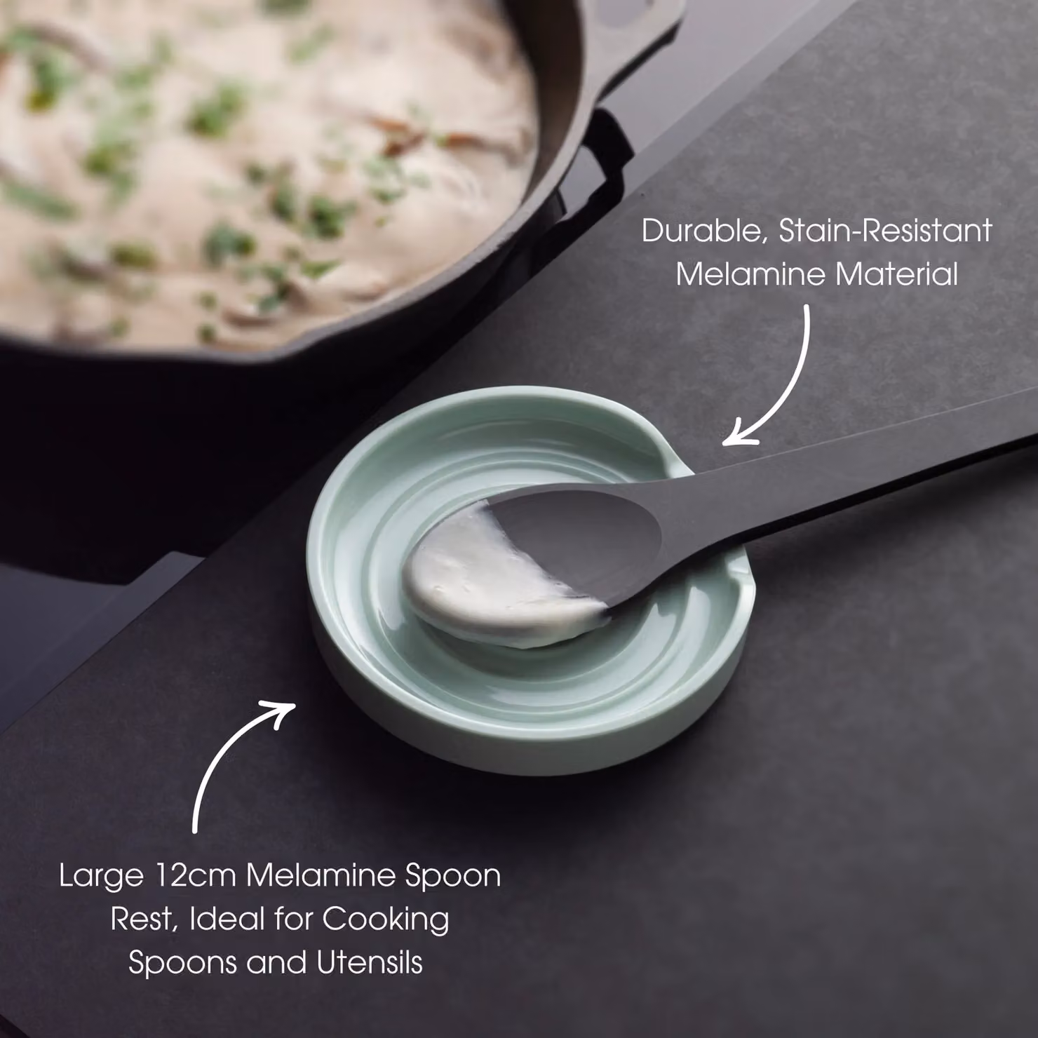 Zeal Melamine Round Spoon Rest in Green, Diameter: 12 cm – 2
