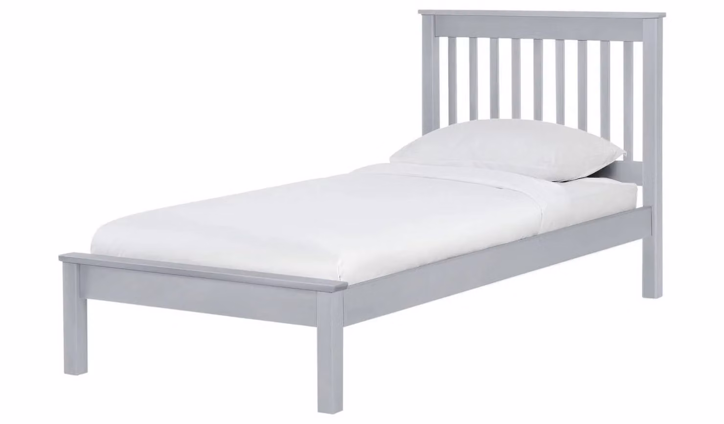 Aspley Single Solid Pine Wooden Bed Frame, Grey, W/D/H: 100 x 202.5 x 101 cm
