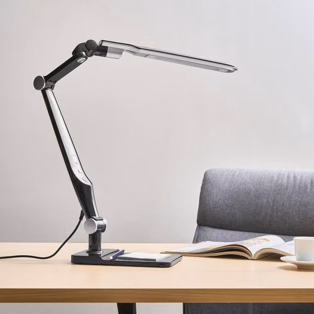 Wyld and Coco Black LED Office Desk Lamp with Adjustable Dimmable Light