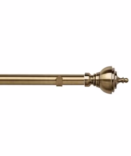 New Edge Blinds Fixed Metal Eyelet Curtain Pole Set with Vienna Finial in Gold and Bronze