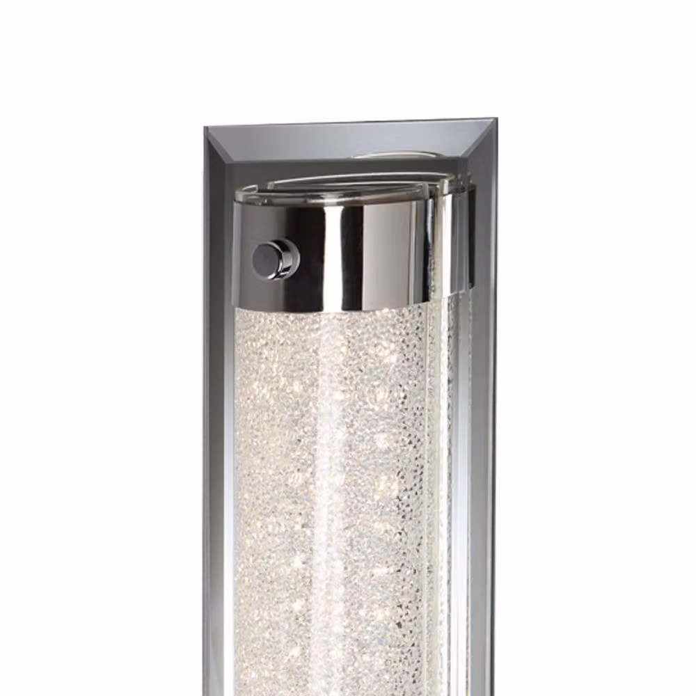 Netlighting Tube Flush LED Ceiling Light, 8W, 4000K Cool White, 680lm, Chrome and Grey Sand Diamond Finish – 3