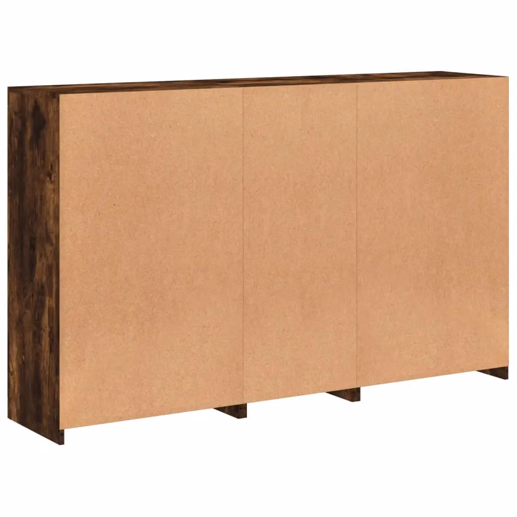 Berkfield Home Modern Smoked Oak Sideboard with Integrated LED Lights, Brown, W: 162 cm, D: 37 cm, H: 100 cm – 5