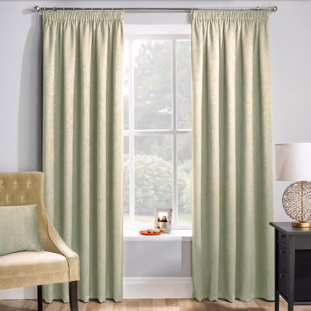 Enhanced Living Matrix Green Thermal and Noise Reducing Dim Out Curtains, W: 137 cm, H: 168 cm