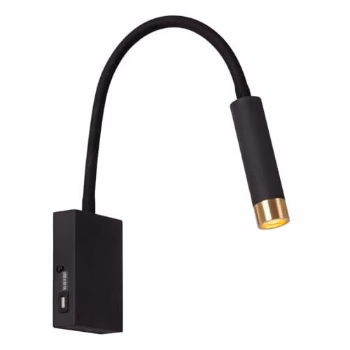 Lucide Alec LED Wall Spotlight in Black with G9 Bulb and Interchangeable Rings