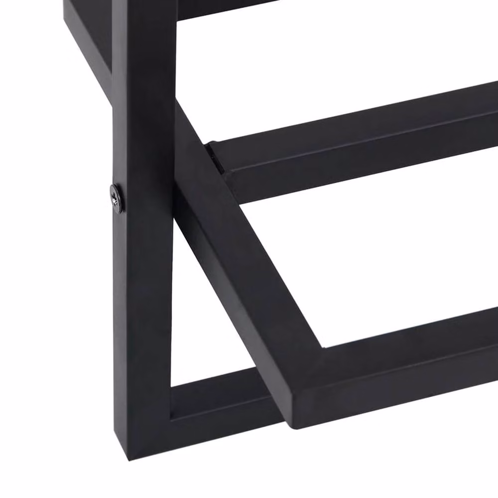 Berkfield Home Wall Mounted Metal Towel Rack in Black, W/D/H: 95 x 25 x 22 cm – 3