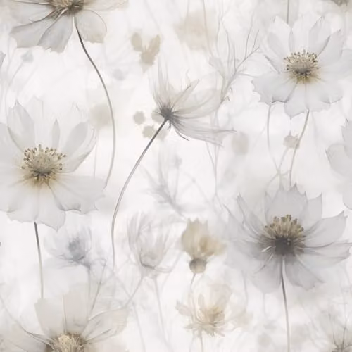 Muriva Lissa Flower Cream Botanical Floral Wallpaper in Beige and White