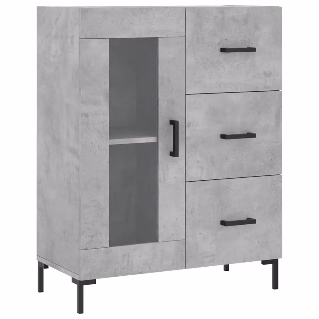 Berkfield Home Sideboard in Concrete Grey, W/D/H: 69.5 x 34 x 90 cm – 2