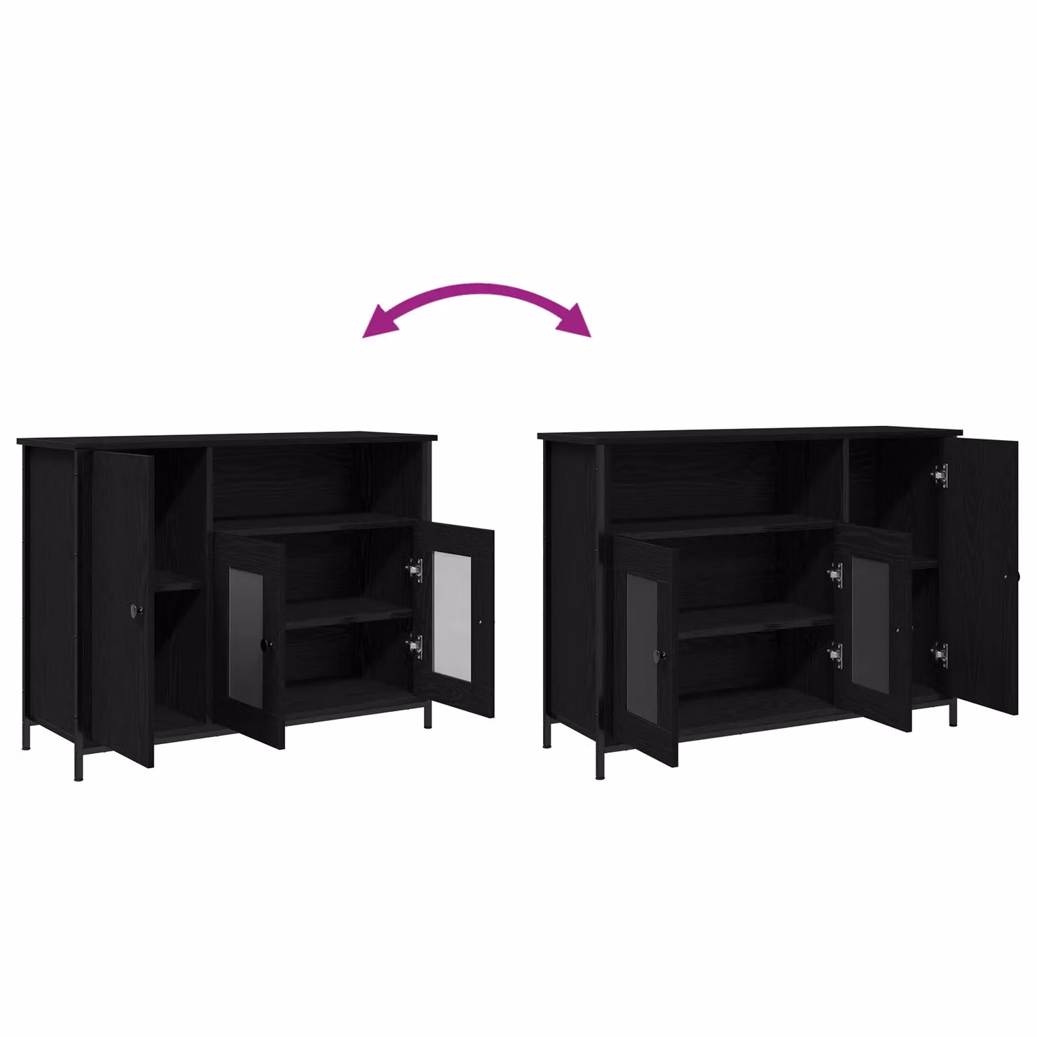 Berkfield Home Modern Black Oak Sideboard, W/D/H: 100 x 35 x 75 cm – 4