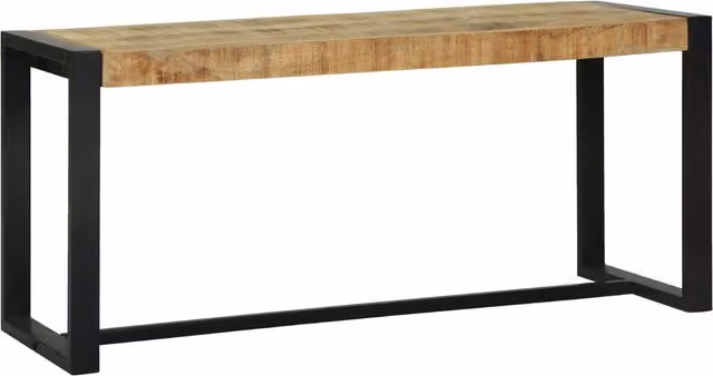 Berkfield Home Industrial Mango Wood Entryway Bench in Brown, W/D/H: 100 x 35 x 45 cm
