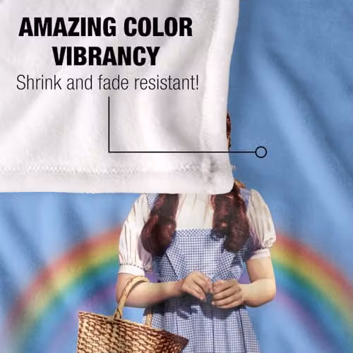 LOGOVISION Wizard of Oz Over the Rainbow Super Soft Silky Touch Fleece Throw Blanket, Multicolour – 2