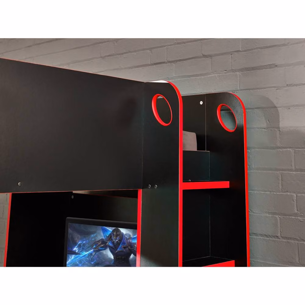 Cheshire Forest Gaming Bunk Bed in Black and Red, Single 90cm, W/D/H: 90 x 200 cm – 3