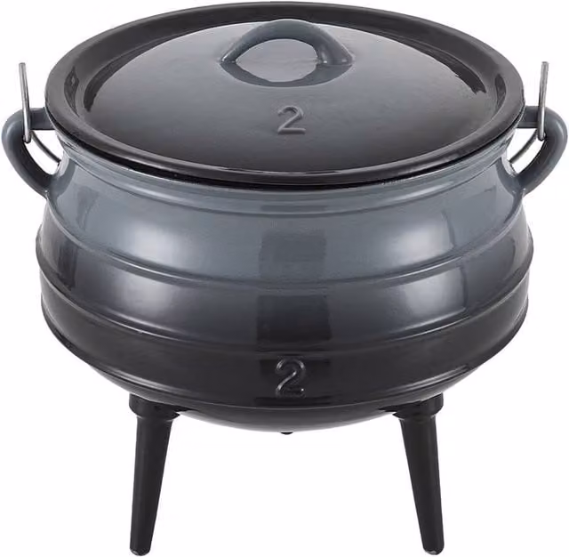 Garden Sanctuary 6L Enameled Cast Iron Cauldron with Lid in Grey – 1