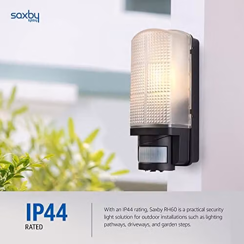 Netlighting Modern Black Outdoor PIR Motion Sensor Wall Light IP44 E27 – 5