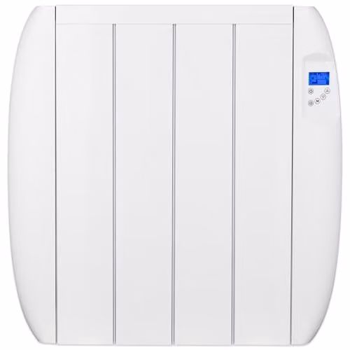 MYLEK 1000W Electric Aluminium Panel Heater with Digital Timer and Thermostat, White, Wall Mounted or Freestanding