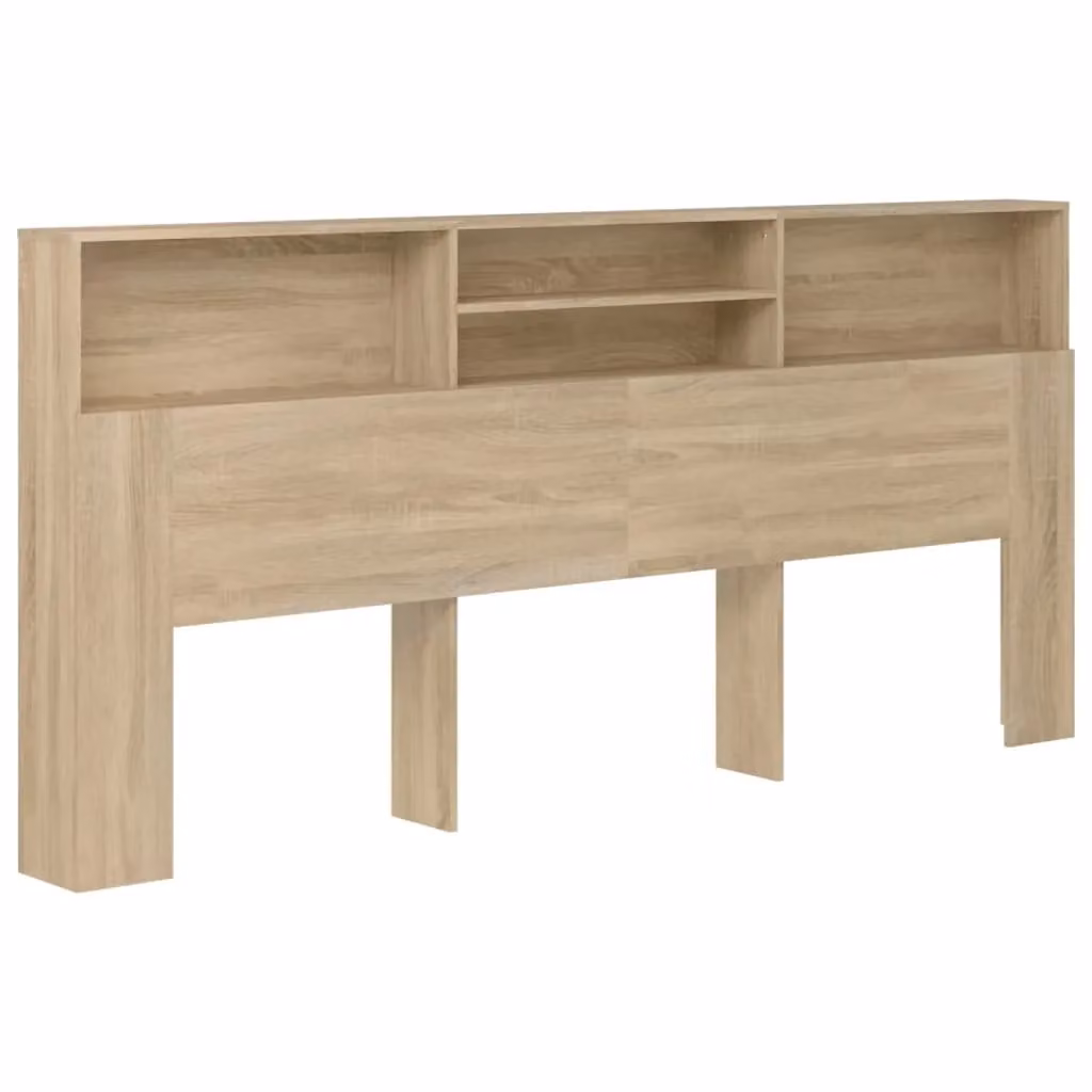 Berkfield Home Sonoma Oak Headboard Cabinet in Brown, W/D/H: 220 x 19 x 103.5 cm – 2