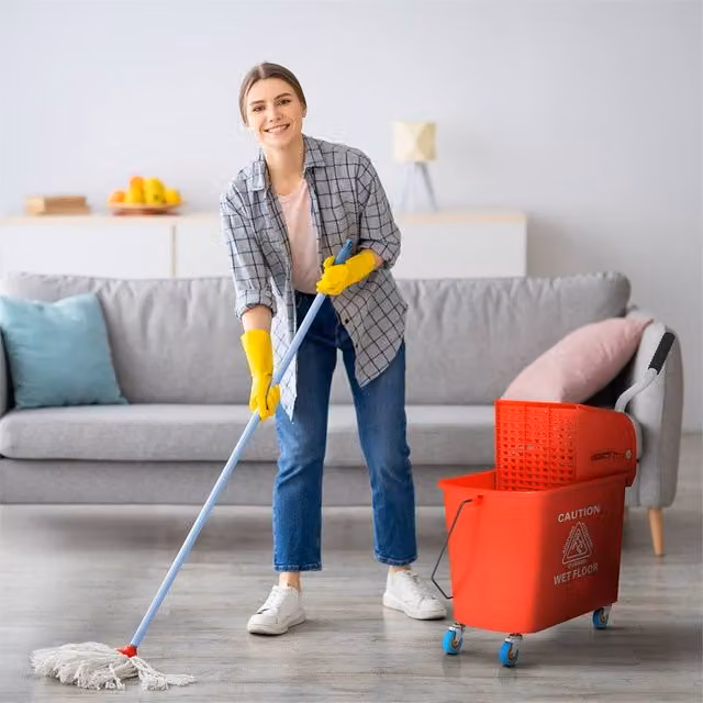 EONLION Red Compact Mop Bucket with Wringer – 1