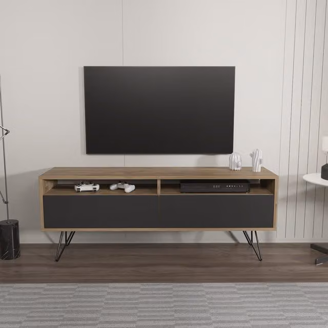 Decorotika Flay Modern TV Unit in White and Black