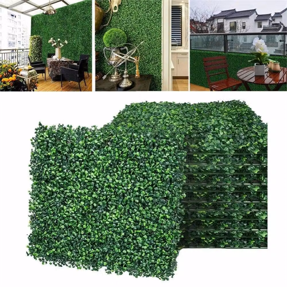 VOGREX 6-Piece Green Faux Grass Wall Decor Hedge Panels, W: 60 cm, H: 40 cm – 5