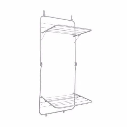 JVL 2 Tier Over Door Drying Rack in White with 8.5m Drying Length – 1