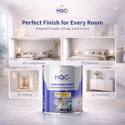 HQC Matt Emulsion Wall and Ceiling Paint in Pale Blue, 1 Litre – 2