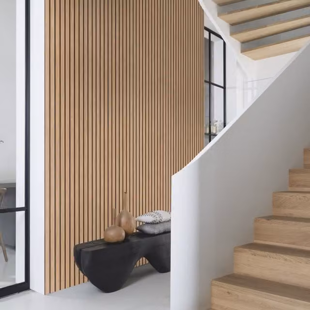 Rasch Echo 3D Wood Slat Effect Self Adhesive Peel and Stick Textured Wallpaper in Brown Matt Wood Look