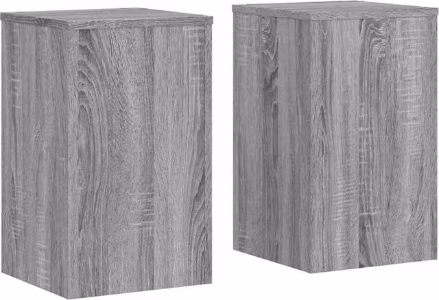 Berkfield Home Set of 2 Grey Modern Plant Stands, W/D/H: 30 x 30 x 50 cm