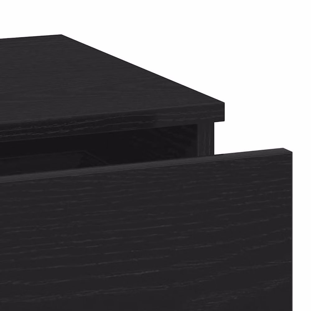 Berkfield Home Set of 2 Black Oak Bedside Cabinets, W/D/H: 40 x 35 x 65 cm – 5