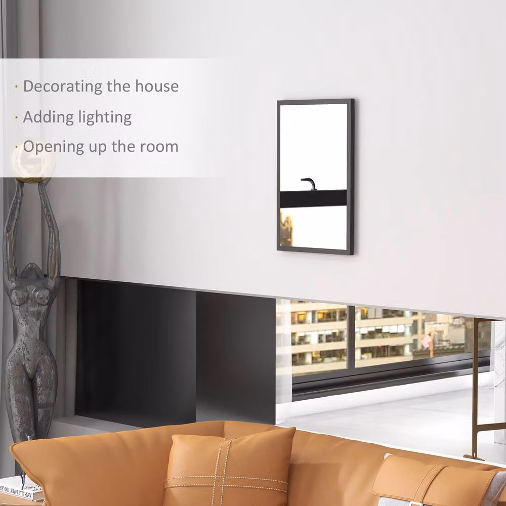 STILVORA Modern Rectangular Wall Mirror in Black – 3