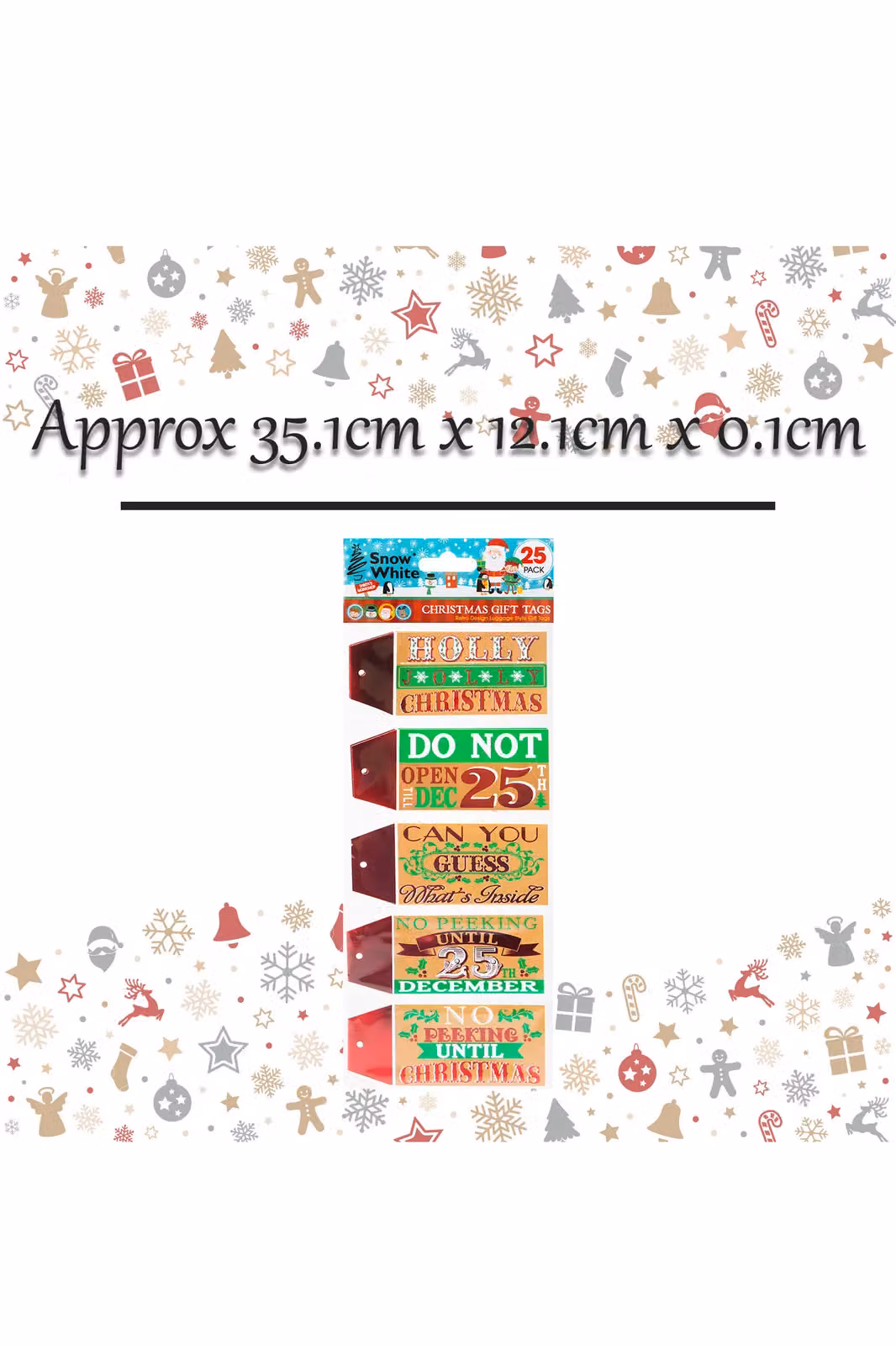 VFM e-Store Christmas Themed Paper Gift Tags, 25 Pack, Multicolour – 2