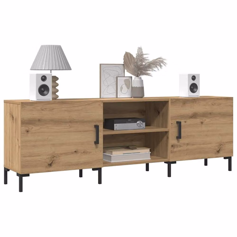 Berkfield Home Artisan Oak TV Cabinet in Light Brown, W/D/H: 150 x 30 x 50 cm – 2
