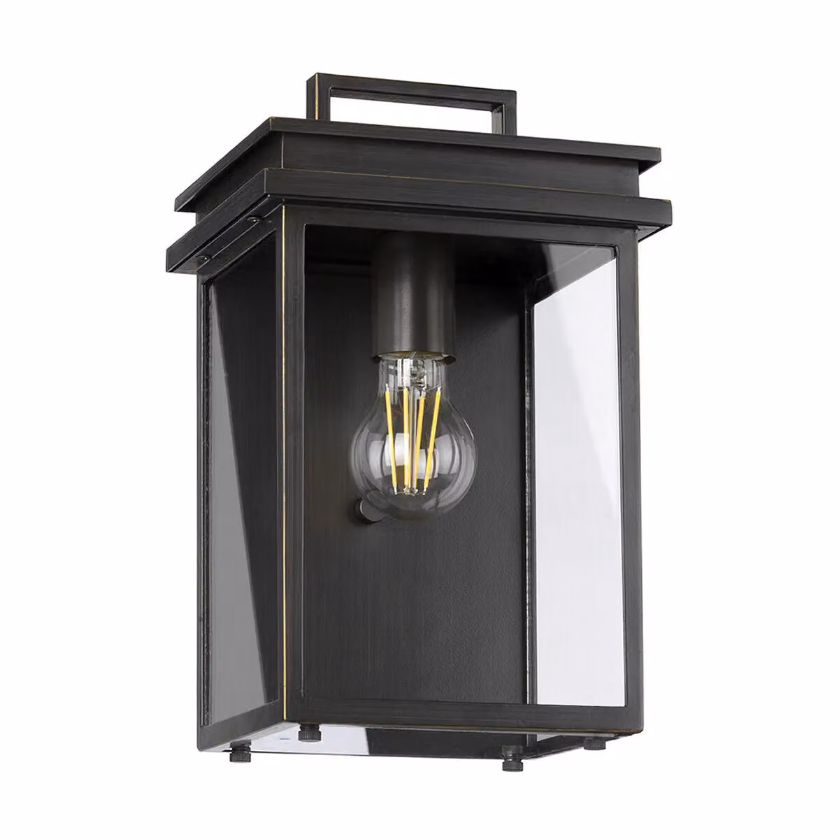 Loops Antique Bronze Outdoor IP44 Wall Lantern with LED E27 Bulb – 2
