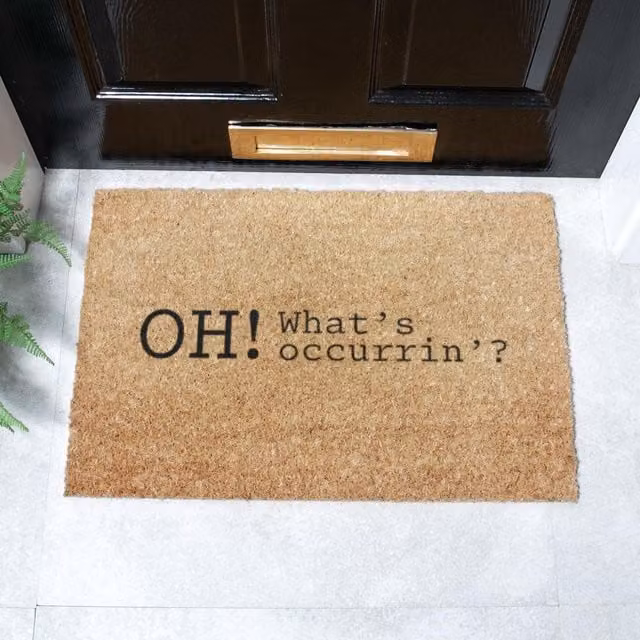 Artsy Mats Oh What's Occurin Coir Doormat in Brown, W/D: 60 x 40 cm – 1