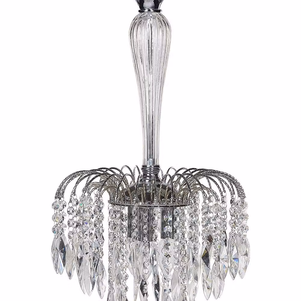 Wyld and Coco Silver Glass Crystal 3-Light Vintage Chandelier – 2