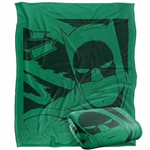 Warner Bros. Batman Kanji Square Super Soft Silky Touch Fleece Throw Blanket, Multicolour, W: 152.4 cm x D: 127.0 cm