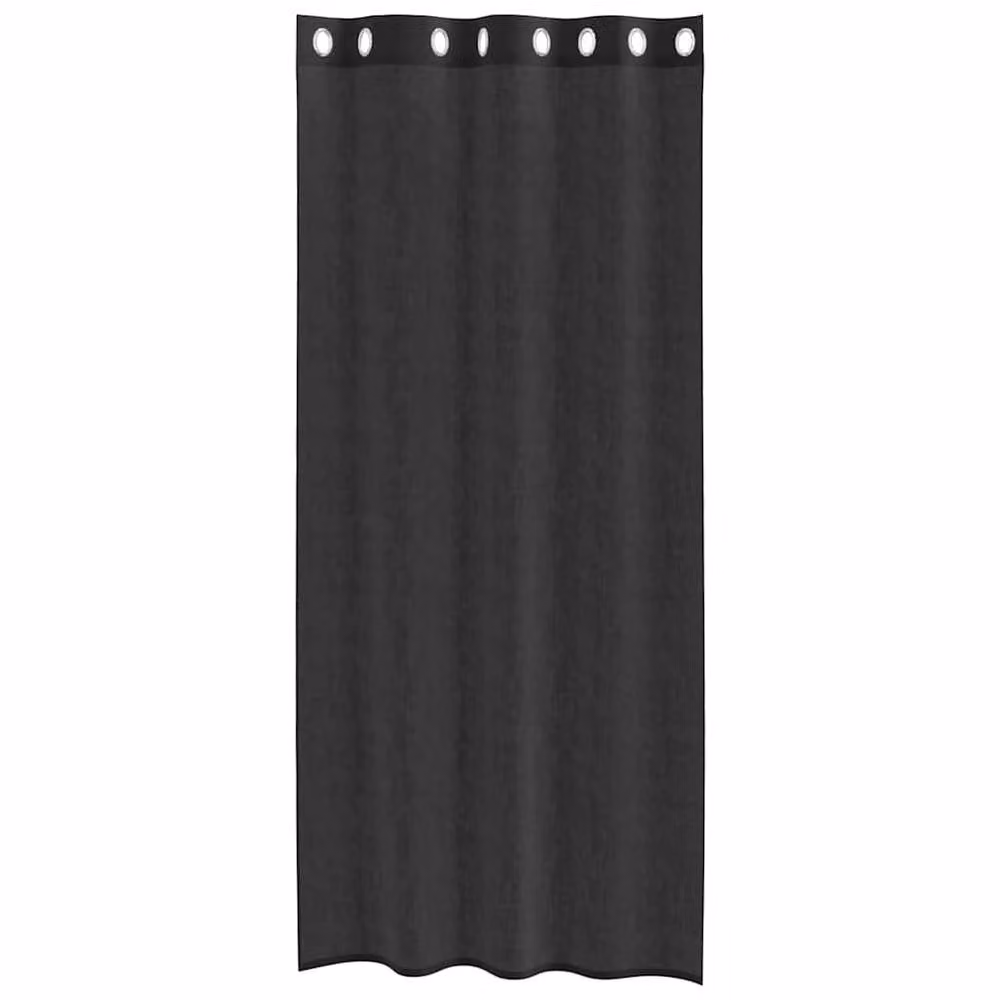 Berkfield Home Black Voile Eyelet Curtains, 2 Pack, W: 140 cm, H: 245 cm – 4