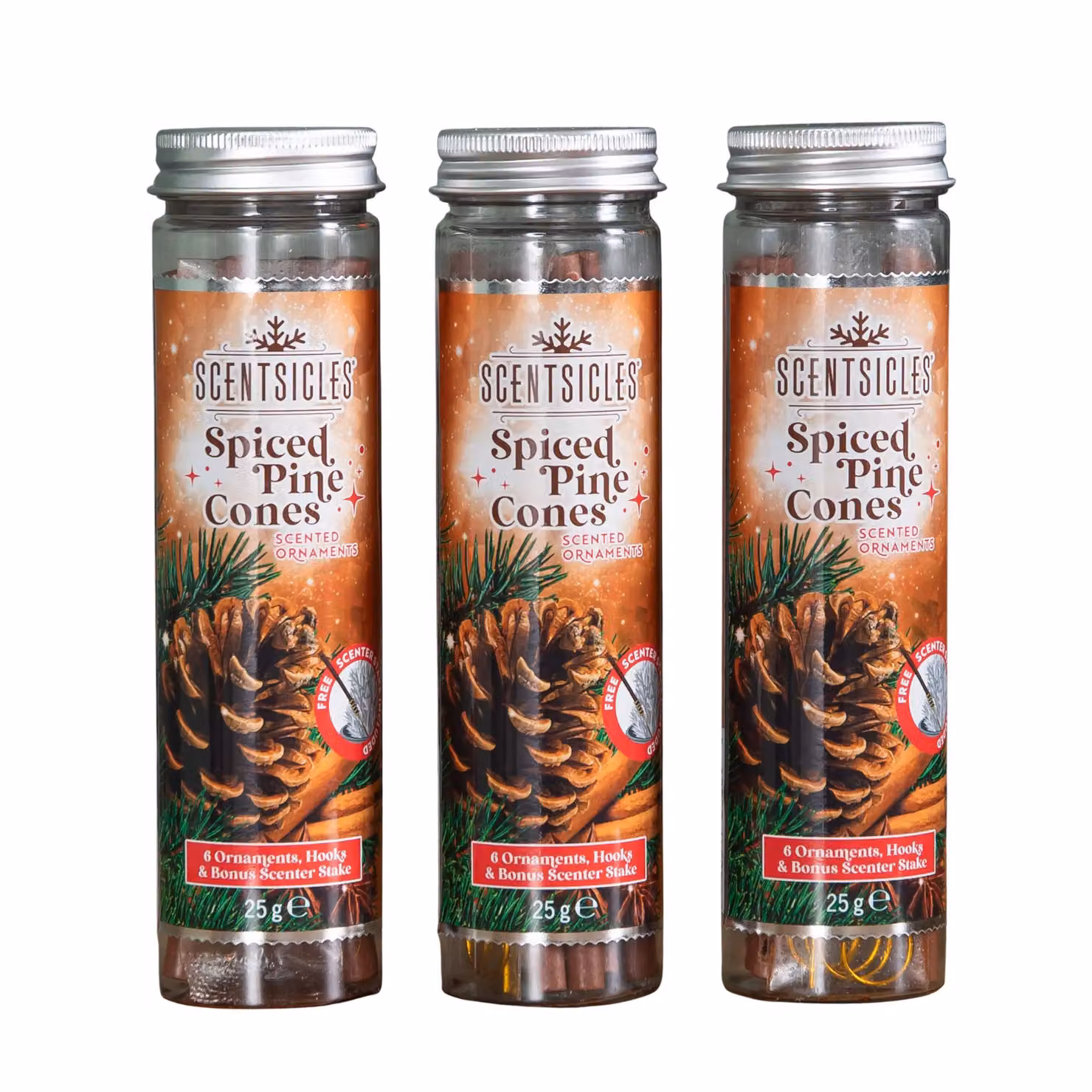 Samuel Alexander Spiced Pine Cones Scented Christmas Scentsicles Hanging Ornaments, 3 Packs of 25g – 2