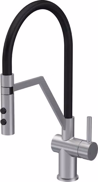 Balterley Modern Kitchen Mono Mixer Tap, Single Lever, Brushed Nickel, Silver, H 26.0 x W 22.0 x D 4.4 cm