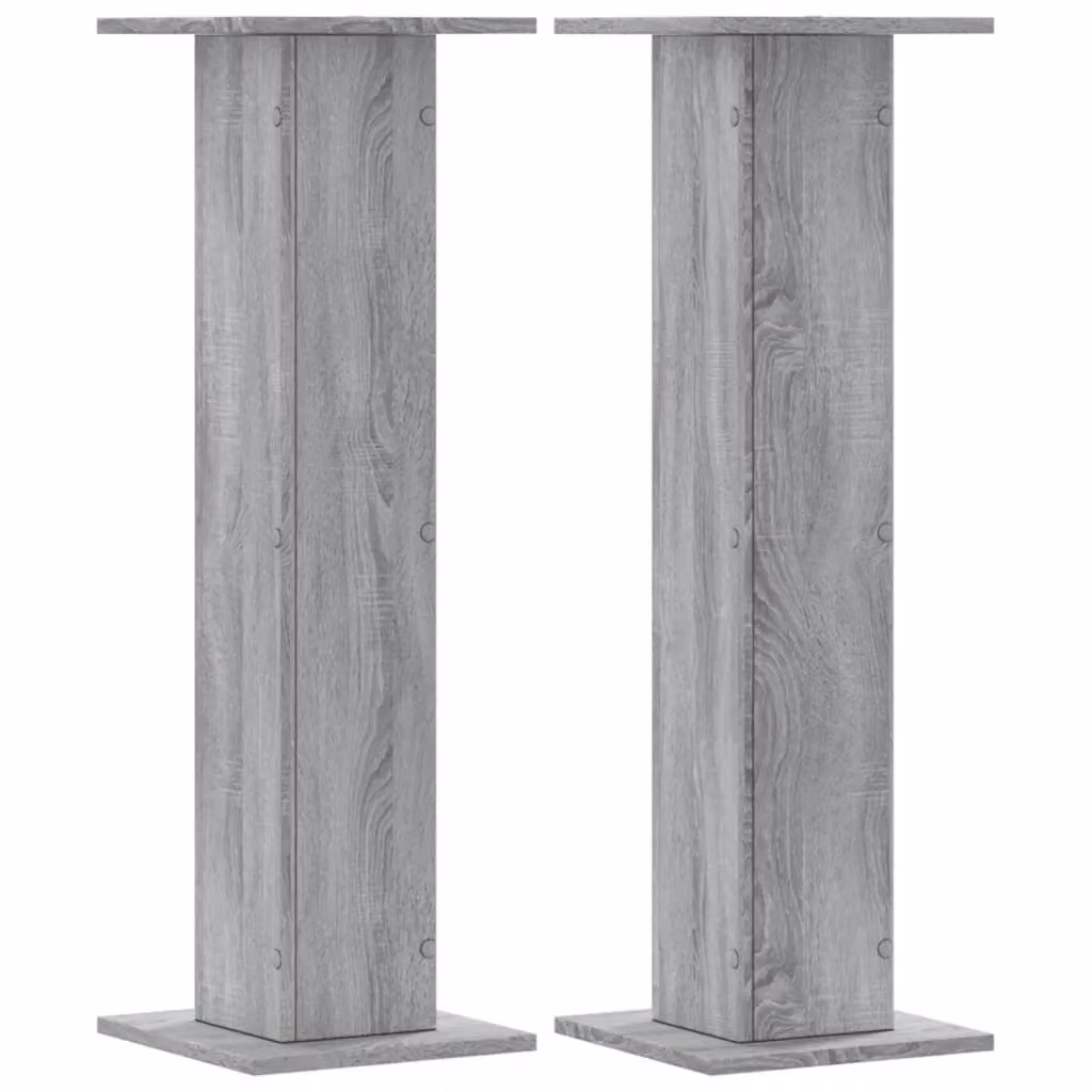 Berkfield Home Set of 2 Modern Grey Plant Stands in Engineered Wood, W/D/H: 30 x 30 x 95 cm – 2