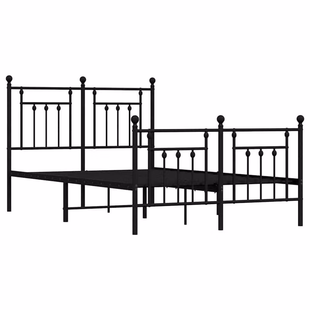 Berkfield Home Metal Bed Frame with Headboard and Footboard in Black, W/D/H: 180 x 200 cm – 3