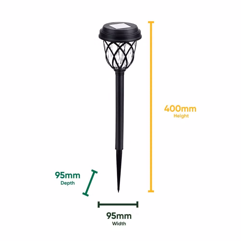 Gardenwize Pack of 4 Solar LED Pathway Stake Lights in Black – 2