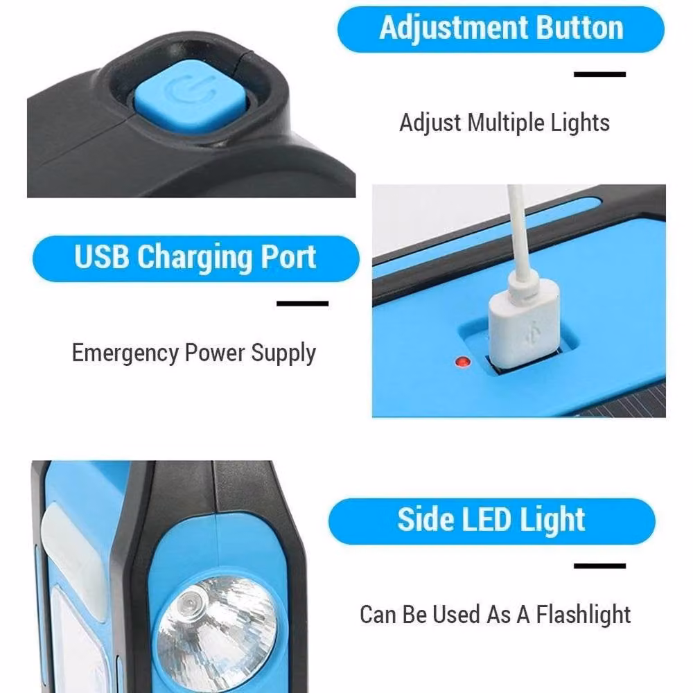 NESTLUNE Rechargeable Solar LED Camping Lantern in Blue – 3