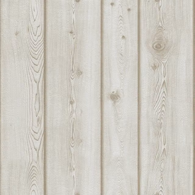Erismann Rustic Wood Panel Effect Wallpaper in White, Grey and Brown