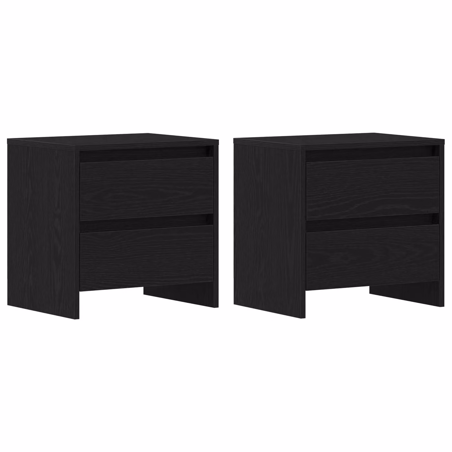 Berkfield Home Set of 2 Black Oak Bedside Cabinets, W/D/H: 45 x 34 x 44.5 cm – 1