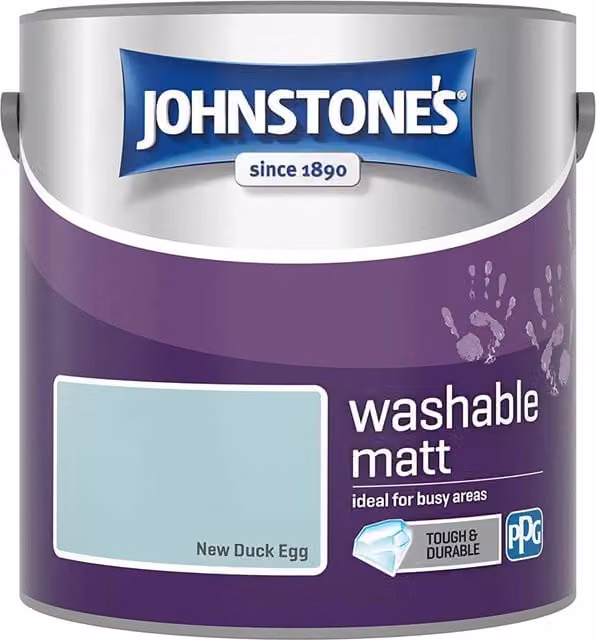 Johnstones Washable Matt Paint in New Duck Egg Blue/Turquoise