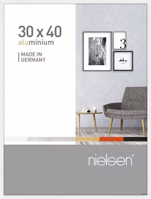 Nielsen Design Pixel Minimalist Single Rectangular Picture Frame, White Metal with Glass Front, W: 30 cm, H: 40 cm – 1