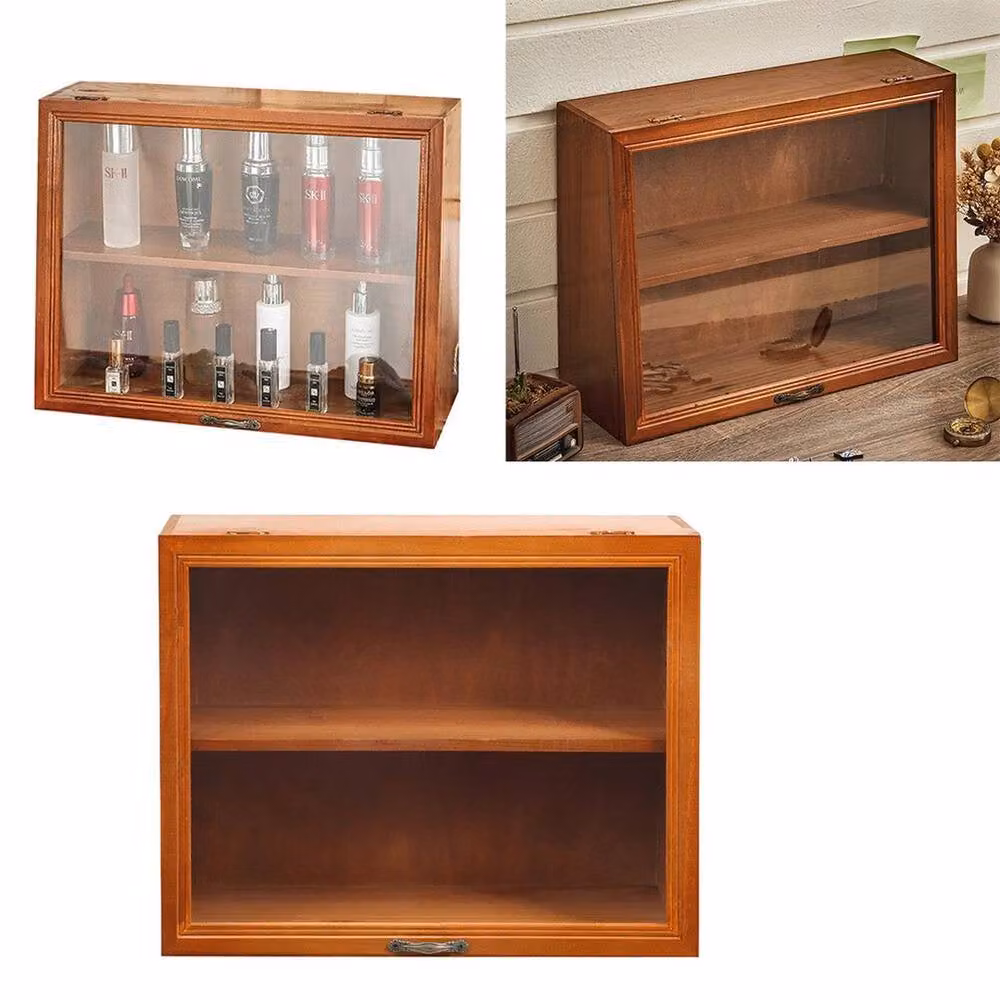 FORGEVIO Retro Small Wooden Storage Cabinet Organizer Box in Brown – 3