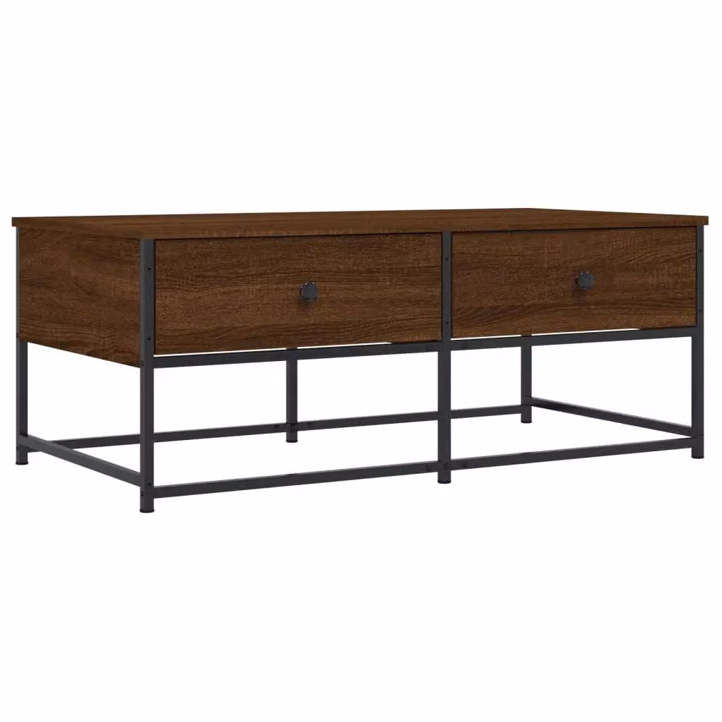 Berkfield Home Brown Oak Coffee Table, W/D/H: 100 x 51 x 40 cm – 2