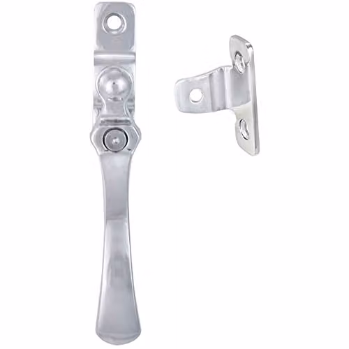 Loops Lockable Victorian Casement Window Fastener in Polished Chrome