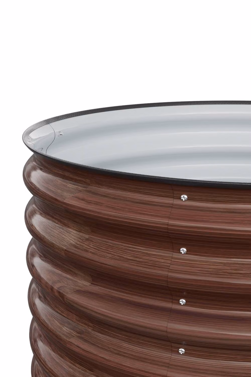 Living and Home Circular Corrugated Steel Raised Garden Bed in Brown – 4