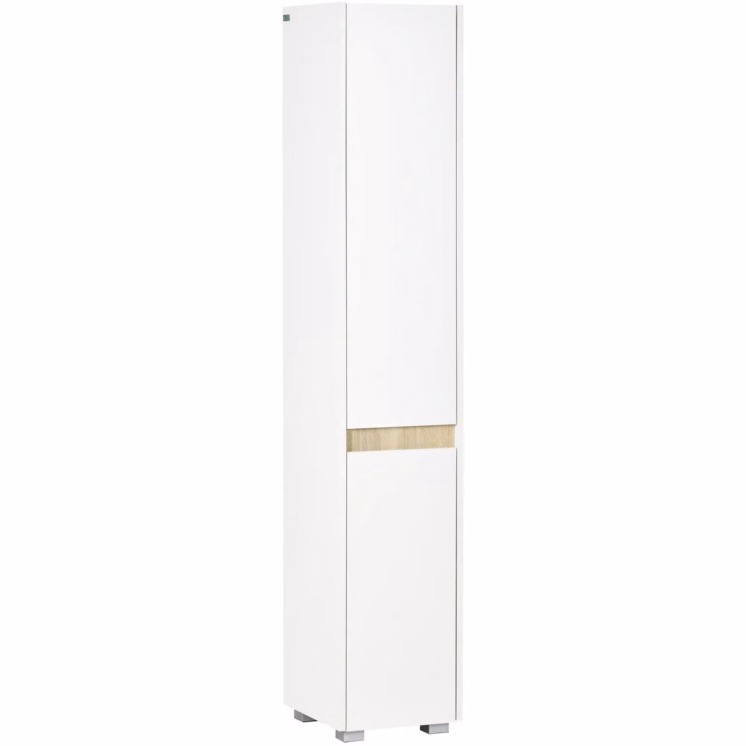 Kleankin Modern Freestanding Tall Bathroom Cabinet with Adjustable Shelves and Hinged Doors, White, H: 165.0 cm, W: 30.0 cm – 2